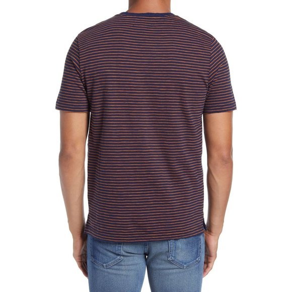 1901 Stripe T-Shirt in Navy Rust - Large - Picture 3 of 3